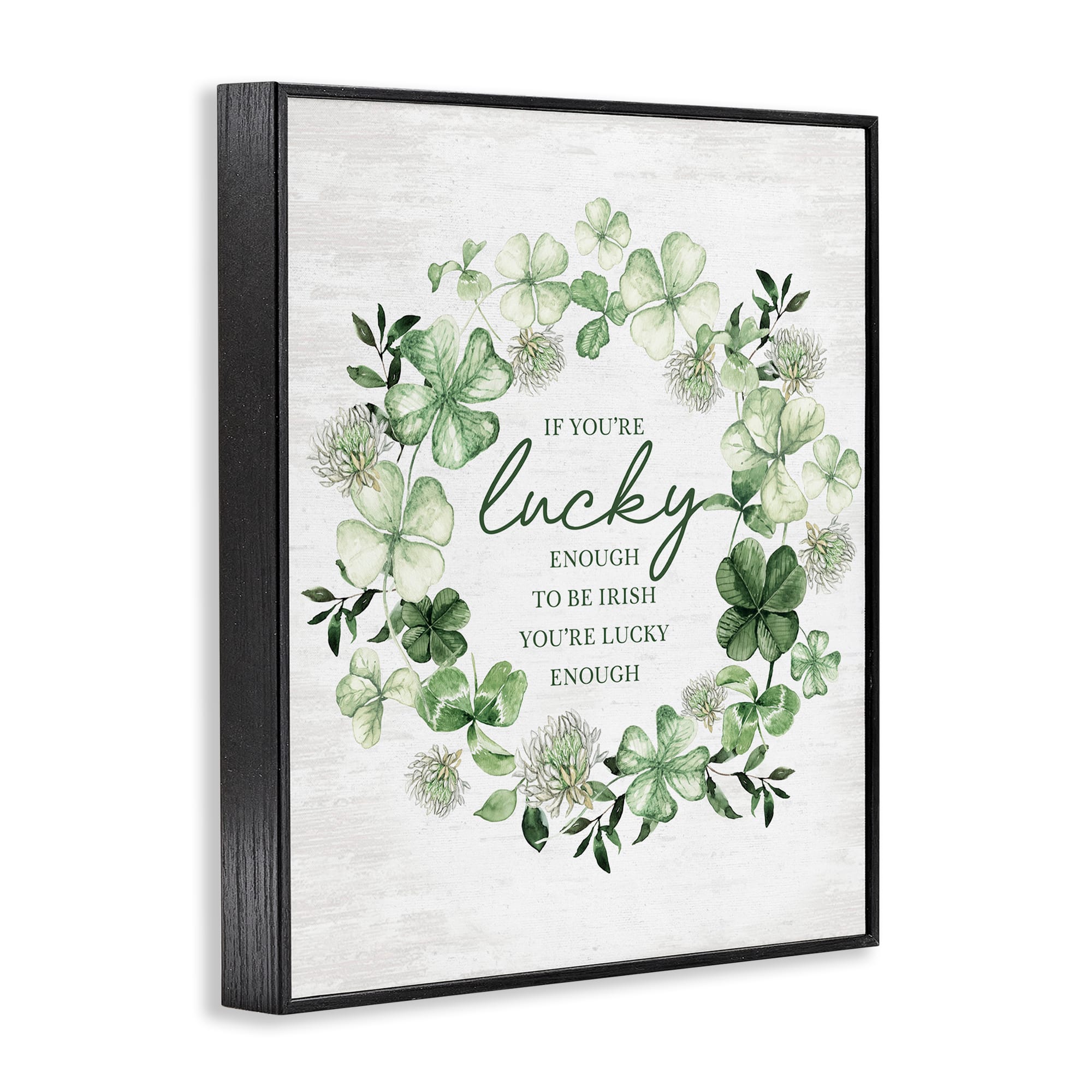 Stupell Industries Irish is Lucky Enough Wreath Framed Giclee Art